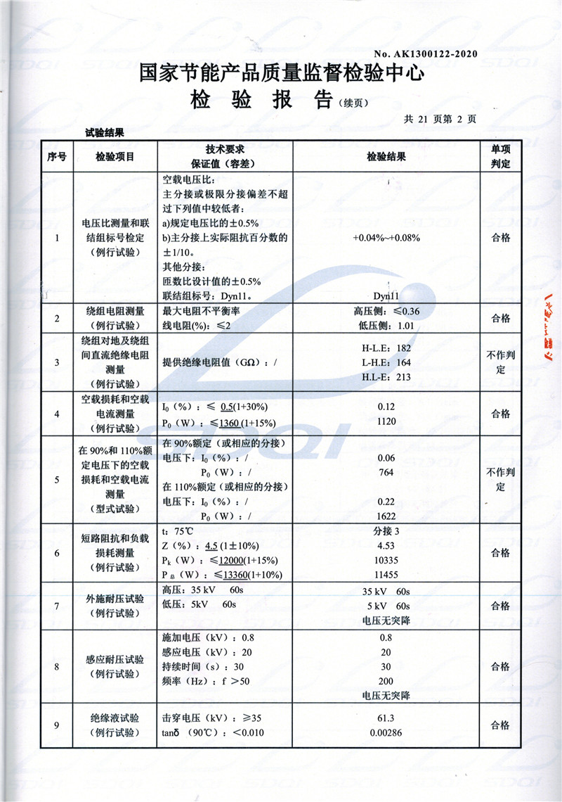 高低压试验报告-S11-1250黟县黟县黟县油浸式变压器-2.jpg